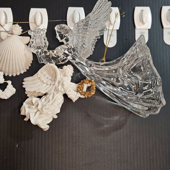 Set Of 7 Angel & Shell-Themed Christmas Ornaments Glass & Resin - Picture 5 of 8